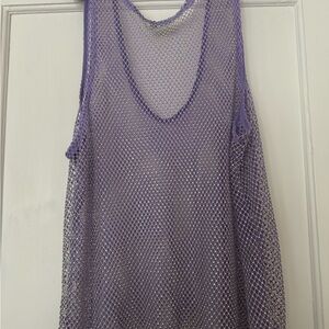 Free People Lilac Mesh Tank Top